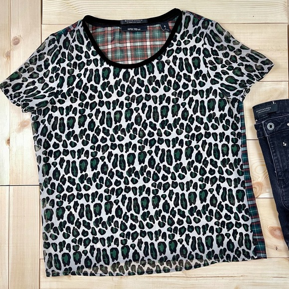 Maison Scotch Punk Radar Sheer Mixed Print Shirt - Picture 8 of 12